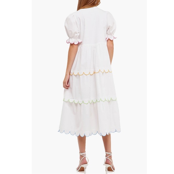 English Factory Scalloped Midi Dress - Picture 7 of 11